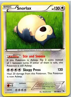 Snorlax 80/106 Rare Flashfire Pokemon - Image 1