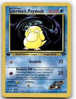 Sabrina's Psyduck 99/132 Common Gym Challenge Pokemon 1st Edition NM/M - Image 1