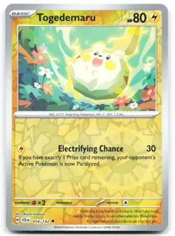 Togedemaru 54/142 Uncommon Stellar Crown Pokemon Reverse Holo Near Mint - Image 1