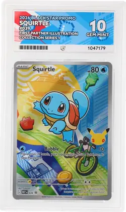 Pokemon TCG Card Squirtle MEP039 First Partner Illustration Rare Promo - ACE 10 - Image 1