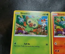Grookey SWSH070 & Scorbunny SWSH071 Cosmos Holo Black Star Promo Card Set NM - Image 2