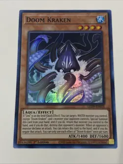 Yugioh - Doom Kraken x 3 - 1st Edition Super Rare NM - Free Holo Card - A - Image 2