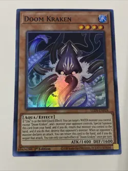 Yugioh - Doom Kraken x 3 - 1st Edition Super Rare NM - Free Holo Card - A - Image 3