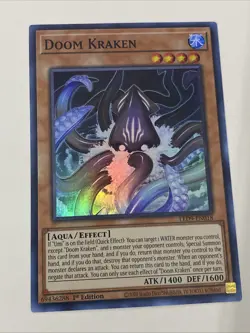 Yugioh - Doom Kraken x 3 - 1st Edition Super Rare NM - Free Holo Card - A - Image 4