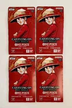 One Piece Card Game Carrying On His Will OP-13 Sleeved Booster - Lot of 4 - New - Image 1