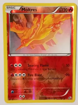 POKEMON MOLTRES REVERSE HOLO 22/113 LIGHT PLAY 2013 - Image 1
