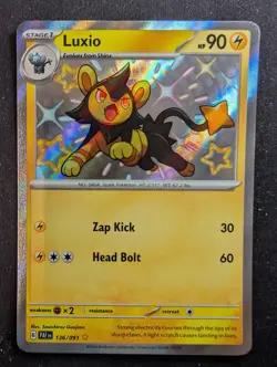 Luxio - 136/091 - Shiny Rare - Scarlet & Violet Paldean Fates (Pokemon) - Image 1