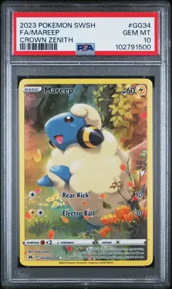 Pokemon TCG PSA 10 2023 SWSH FA/Mareep Crown Zenith #GG34 - Image 1