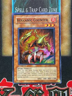 Yugioh Volcanic Counter PTDN-EN012 Super Rare 1st Ed LP - Image 1