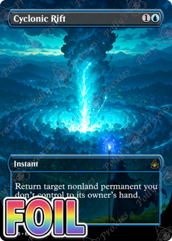 Cyclonic Rift FOIL Proxy Card with Custom Anime Fantasy Illustrated Art Design - Image 1