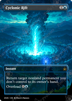 Cyclonic Rift FOIL Proxy Card with Custom Anime Fantasy Illustrated Art Design - Image 3
