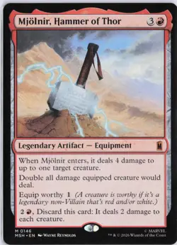 Mjolnir, Hammer of Thor 146 Mythic Marvel Super Heroes Magic: The Gathering NM - Image 1