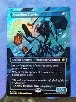 1x FOIL BORDERLESS Scrawling Crawler, NM, FDN, Magic: the Gathering, MtG - Image 1