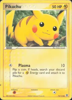 Pikachu 74/112 Common FireRed & LeafGreen Pokemon Heavily Played - Image 1