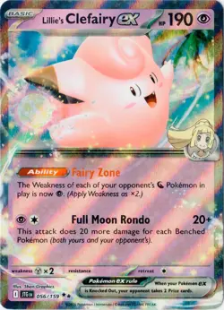 2025 Pokemon Lillie's Clefairy ex 056/159 Sv09: Journey Together Holo - NM - Image 1