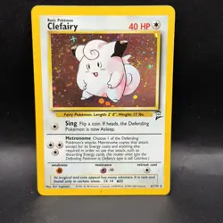 Pokemon TCG WOTC Base Set 2 Clefairy 6/130 Holo Rare Booty Swirl - Image 1