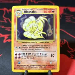 Pokemon Ninetales Base Set Holo Rare 12/102 Heavy Play2 - Image 1