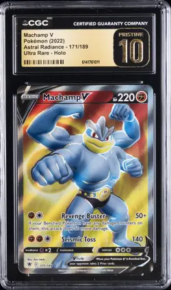 2022 POKEMON ASTRAL RADIANCE ULTRA RARE - HOLO MACHAMP V CGC 10 PRISTINE - Image 1