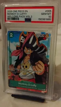 2025 One Piece EN Monkey D Luffy #005 Welcome Pack Vol 2 PSA 10 - Image 4