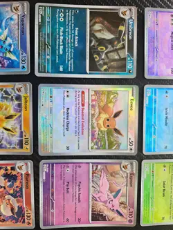 Pokemon Prismatic Evolutions Eeveelution Pokeball Reverse Holo Set 9 cards N - Image 4