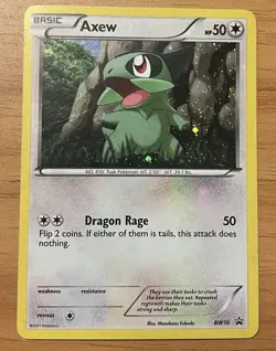 Axew BW Black Star Promos BW10 Holo Promo LP Pokemon TCG +1 Bonus Card - Image 1