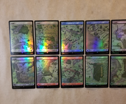 MTG LOTR FOIL Basic Map Land Set of 10 (NM/MINT) One of Each Artwork! - Image 3