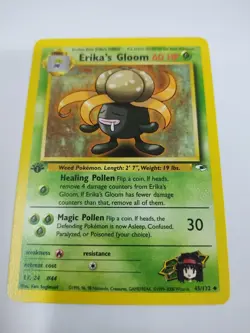 MINT Erika's Gloom 45/132 1st Edition Uncommon Gym Heroes Pokemon 2000 WOTC - Image 1