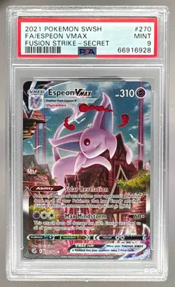 2021 Pokemon Sword & Shield Fusion Strike 270 Espeon VMAX PSA 9 66916928 - Image 1