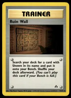 Pokemon TCG Neo Discovery #077/102 Ruin Wall LP - Image 1