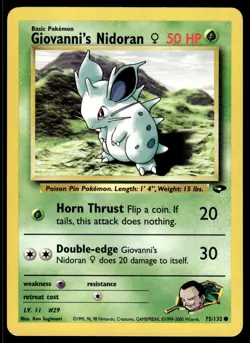 Pokemon TCG Gym Challenge #075/132 Giovanni's Nidoran F LP - Image 1