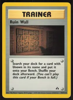 Pokemon TCG Neo Discovery #74/75 Ruin Wall LP - Image 1