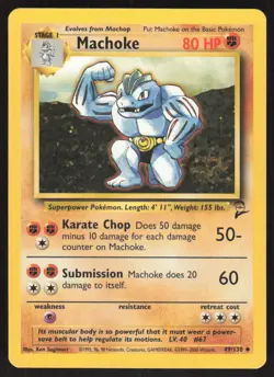 Pokemon TCG Base Set 2 #49/130 Machoke NM - Image 1