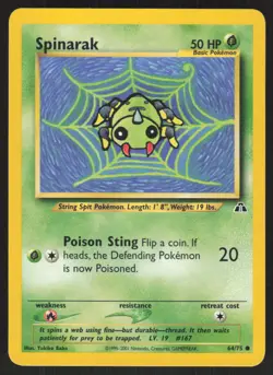 Pokemon TCG Neo Discovery #64/75 Spinarak NM - Image 1