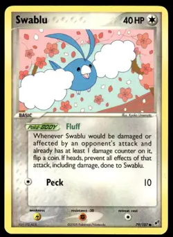 Pokemon TCG Deoxys #79/107 Swablu LP - Image 1