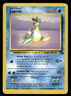 Pokemon TCG Fossil #25/62 Lapras (25) LP+ - Image 1