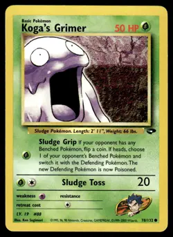 Pokemon TCG Gym Challenge #078/132 Koga's Grimer LP - Image 1