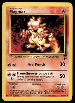 Pokemon TCG Base Set 2 #51/130 Magmar LP - Image 1