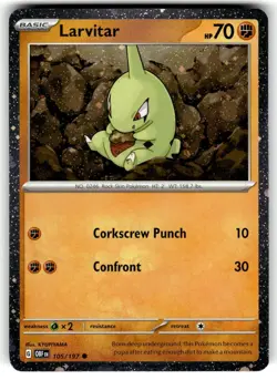 Cosmo Holo Larvitar 105/197 Common Obsidian Flames Pokemon NM - Image 1