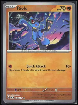 Riolu (Master Ball Pattern) 050/131 Common Prismatic Evolutions Pokemon 2-1-117 - Image 1