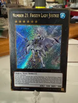 Number 21: Frozen Lady Justice PGL2-EN018 (Gold Secret Rare, 1st, Near Mint NM) - Image 1