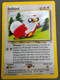 Pokemon TCG Delibird 5/64 - Holo Rare - Neo Revelation - Unlimited - NM/LP - Image 1