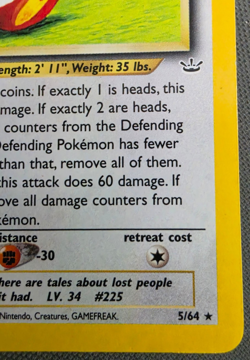 Pokemon TCG Delibird 5/64 - Holo Rare - Neo Revelation - Unlimited - NM/LP - Image 3