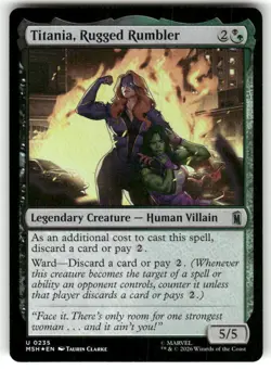 Titania, Rugged Rumbler 235 Marvel Super Heroes Magic: The Gathering Foil NM - Image 1