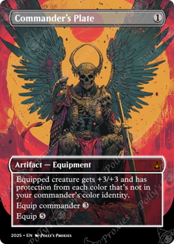 Commander's Plate FOIL Proxy Card with Custom Skull Poster Anime Art Design - Image 3