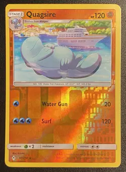 Quagsire Reverse Holo Rare 97/214 Pokemon TCG Sun & Moon Unbroken Bonds NM - Image 1