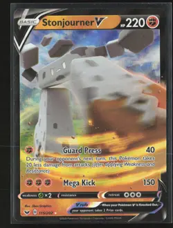 Stonjourner V 115/202 V Rare Holo Sword & Shield Pokemon NM - Image 1