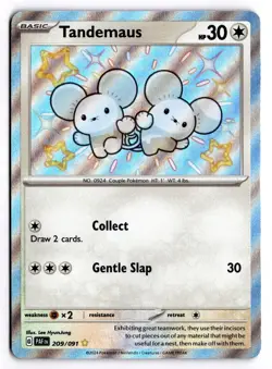 Tandemaus 209/091 Shiny Rare Paldean Fates Pokemon Near Mint - Image 1