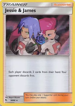 Jessie & James - Pokemon Holo Rare 2019 Hidden Fates 58/68 NM - Image 1