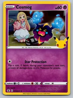 Cosmog 013/025 Rare Celebrations Pokemon Holo Near Mint - Image 1