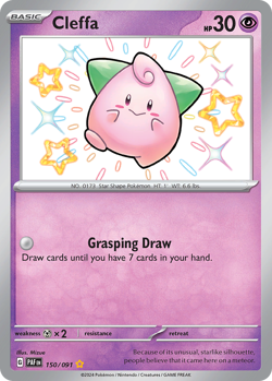 CLEFFA 150/091 SHINY RARE PALDEAN FATES POKEMON LP MIZUE - Image 4